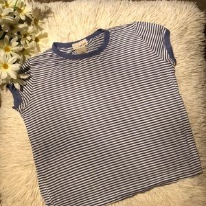 cropped striped tee